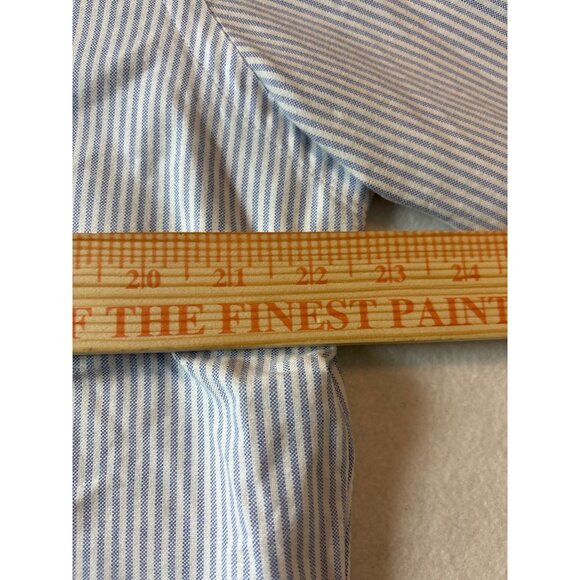 Ralph Lauren Mens Blue & White Striped Slim Fit Button-Down Shirt xl-Tg - Picture 6 of 12